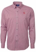 Houston Cougars Cutter and Buck Versatech Multi Check Dress Shirt - Red