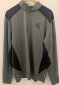Michigan State Spartans Cutter and Buck Shoreline Colorblock 1/4 Zip Pullover - Charcoal
