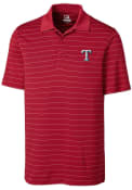 Texas Rangers Cutter and Buck Franklin Stripe Polo Shirt - Red