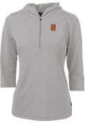 Syracuse Orange Womens Cutter and Buck Virtue Eco Pique Hooded Sweatshirt - Grey