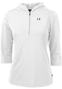 Miami Hurricanes Womens Cutter and Buck Virtue Eco Pique Hooded Sweatshirt - White