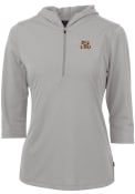LSU Tigers Womens Cutter and Buck Virtue Eco Pique Hooded Sweatshirt - Grey