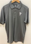 Philadelphia Phillies Cutter and Buck Fairwood Polo Shirt - Charcoal