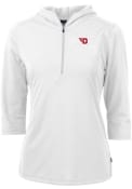 Dayton Flyers Womens Cutter and Buck Virtue Eco Pique Hooded Sweatshirt - White