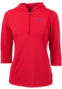 Louisiana Tech Bulldogs Womens Cutter and Buck Virtue Eco Pique Hooded Sweatshirt - Red