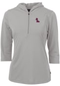 Ole Miss Rebels Womens Cutter and Buck Virtue Eco Pique Hooded Sweatshirt - Grey