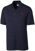 Cleveland Indians Cutter and Buck Franklin Stripe Polo Shirt - Navy Blue