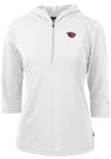 Oregon State Beavers Womens Cutter and Buck Virtue Eco Pique Hooded Sweatshirt - White