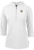 Marquette Golden Eagles Womens Cutter and Buck Virtue Eco Pique Hooded Sweatshirt - White