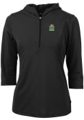 Marshall Thundering Herd Womens Cutter and Buck Virtue Eco Pique Hooded Sweatshirt - Black