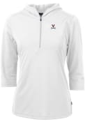Virginia Cavaliers Womens Cutter and Buck Virtue Eco Pique Hooded Sweatshirt - White