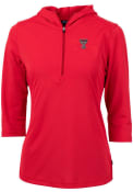 Texas Tech Red Raiders Womens Cutter and Buck Virtue Eco Pique Hooded Sweatshirt - Red