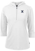 Xavier Musketeers Womens Cutter and Buck Virtue Eco Pique Hooded Sweatshirt - White