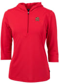 Maryland Terrapins Womens Cutter and Buck Virtue Eco Pique Hooded Sweatshirt - Red
