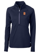 Syracuse Orange Womens Cutter and Buck Adapt Eco Pullover - Navy Blue