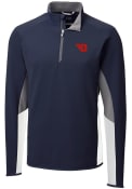 Dayton Flyers Cutter and Buck Traverse Colorblock 1/4 Zip Pullover - Navy Blue