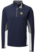 Marquette Golden Eagles Cutter and Buck Traverse Colorblock 1/4 Zip Pullover - Navy Blue