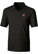Maryland Terrapins Cutter and Buck Forge Pencil Stripe Polo Shirt - Black