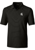 Michigan State Spartans Cutter and Buck Forge Pencil Stripe Polo Shirt - Black