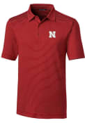 Nebraska Cornhuskers Cutter and Buck Forge Pencil Stripe Polo Shirt - Red