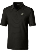 Purdue Boilermakers Cutter and Buck Forge Pencil Stripe Polo Shirt - Black