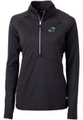 Tulane Green Wave Womens Cutter and Buck Adapt Eco Pullover - Black