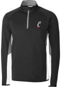 Cincinnati Bearcats Cutter and Buck Traverse Colorblock 1/4 Zip Pullover - Black