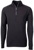 Cutter and Buck Mens Black K-State Wildcats Adapt Eco Knit 1/4 Zip Pullover