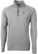 Texas Longhorns Cutter and Buck Adapt Eco Knit 1/4 Zip Pullover - Grey