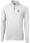Wyoming Cowboys Cutter and Buck Adapt Eco Knit 1/4 Zip Pullover - White