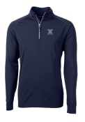 Xavier Musketeers Cutter and Buck Adapt Eco Knit 1/4 Zip Pullover - Navy Blue