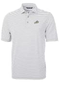 Florida Gulf Coast Eagles Cutter and Buck Virtue Eco Pique Stripe Polo Shirt - Grey