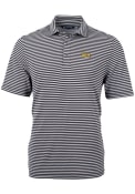 Pitt Panthers Cutter and Buck Virtue Eco Pique Stripe Polo Shirt - Black
