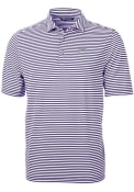 TCU Horned Frogs Cutter and Buck Virtue Eco Pique Stripe Polo Shirt - Purple