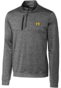 Michigan Wolverines Cutter and Buck Stealth 1/4 Zip Pullover - Charcoal