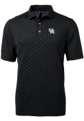 K-State Wildcats Cutter and Buck Virtue Eco Pique Tile Polo Shirt - Black