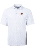 Oklahoma State Cowboys Cutter and Buck Virtue Eco Pique Tile Polo Shirt - White