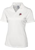 Utah Utes Womens Cutter and Buck Drytec Genre Textured Polo Shirt - White
