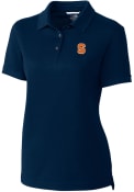 Syracuse Orange Womens Cutter and Buck Advantage Pique Polo Shirt - Navy Blue