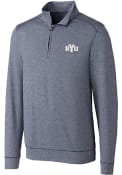 BYU Cougars Cutter and Buck Shoreline 1/4 Zip Pullover - Navy Blue