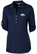 BYU Cougars Womens Cutter and Buck Thrive Dress Shirt - Navy Blue