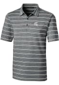 Michigan State Spartans Cutter and Buck Forge Heathered Stripe Polo Shirt - Black
