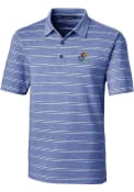 Kansas Jayhawks Cutter and Buck Forge Heathered Stripe Polo Shirt - Blue