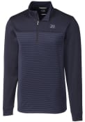 Jackson State Tigers Cutter and Buck Traverse Stripe Stretch Pullover Jackets - Navy Blue
