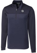 Georgetown Hoyas Cutter and Buck Traverse Stripe Stretch Pullover Jackets - Navy Blue