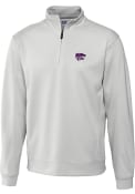 Cutter and Buck Mens White K-State Wildcats Edge 1/4 Zip Pullover