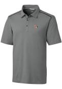 Miami Hurricanes Cutter and Buck Fusion Polo Shirt - Grey