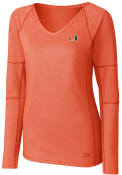 Miami Hurricanes Womens Cutter and Buck Victory T-Shirt - Orange