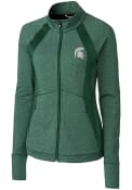 Michigan State Spartans Womens Cutter and Buck Shoreline 1/4 Zip Pullover - Green