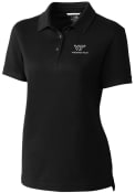 Virginia Tech Hokies Womens Cutter and Buck Advantage Pique Polo Shirt - Black